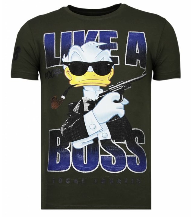 Local Fanatic Like A Boss - Strass T-shirt - Grün