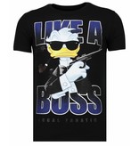 Local Fanatic Like A Boss - Strass T-shirt - Schwarz