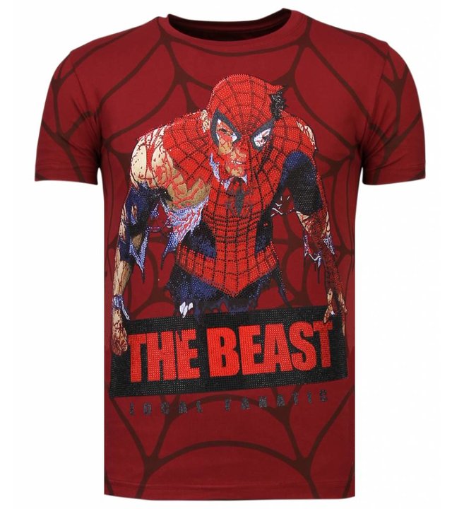 Local Fanatic The Beast Spider - Strass T-shirt - Bordeaux