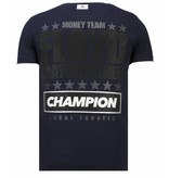 Local Fanatic Money Team Champ - Strass T-shirt - Blau