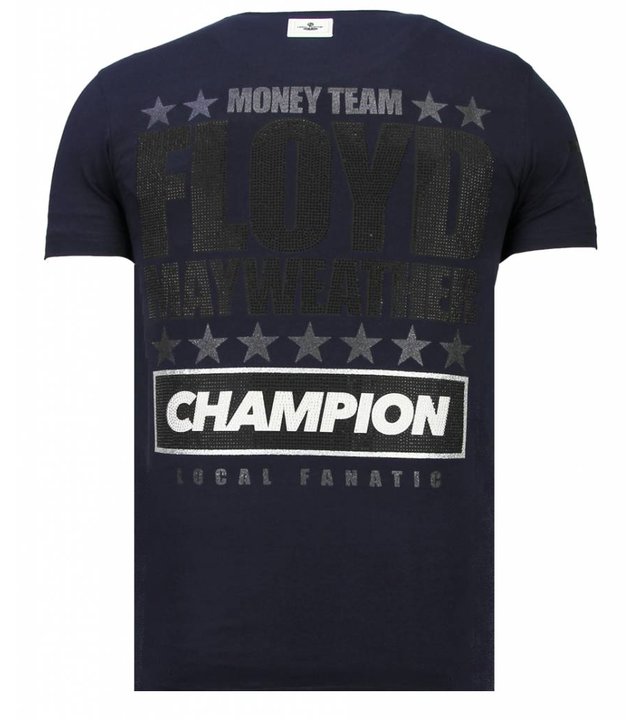 Local Fanatic Money Team Champ - Strass T-shirt - Blau