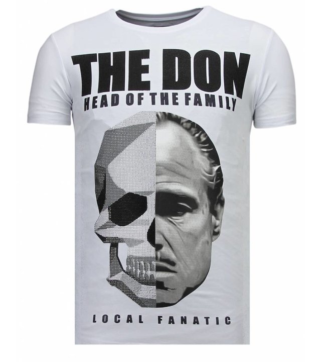 Local Fanatic The Don Skull - Strass T-shirt - Weiß