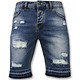 Kurze Hosen Herren - Slim Fit Ripped Shorts - Blau