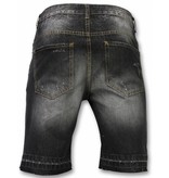 Enos Kurze Hosen Herren - Slim Fit Ripped Shorts - Schwarz
