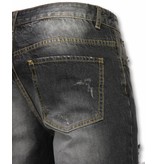 Enos Kurze Hosen Herren - Slim Fit Ripped Shorts - Schwarz