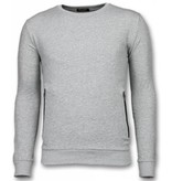 Enos Lässige Crewneck - Buttons Pullover - Grau