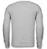 Enos Lässige Crewneck - Buttons Pullover - Grau