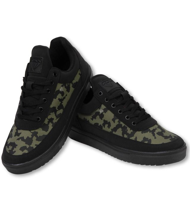 Cash Money Herren Schuhe - Herren Sneaker Low Case - Armee Khaki Schwarz
