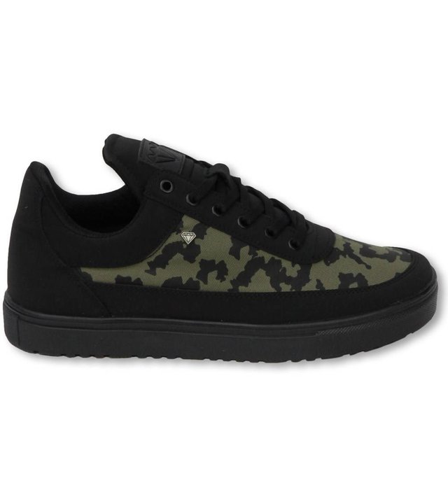 Cash Money Herren Schuhe - Herren Sneaker Low Case - Armee Khaki Schwarz