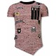 Longfit Asymmetrische Stickerei - T-Shirt Aufnäher - US Army - Pink