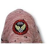 Local Fanatic Longfit Asymmetrische Stickerei - T-Shirt Aufnäher - US Army - Pink