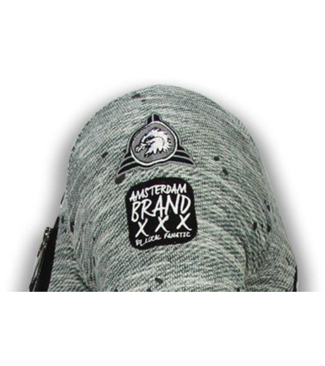 Local Fanatic Longfit Asymmetrische Stickerei - T-Shirt Patches - US Army - Grün