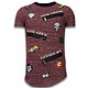 Longfit Asymmetrische Stickerei - T-Shirt Patches - Elite Crew - Bordeaux