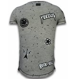 Local Fanatic Longfit Asymmetrische Stickerei - T-Shirt Patches - Rockstar - Grau Local Fanatic Longfit Asymmetrische Stickerei - T-Shirt Patches - Rockstar - Grau
