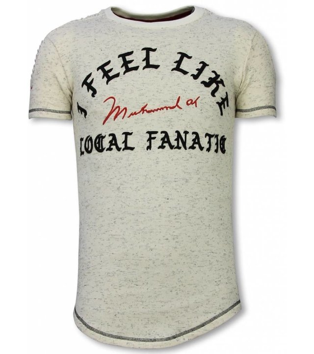 Local Fanatic Longfit T-Shirt - Ich fühle mich wie Muhammad - Beige