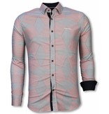 Gentile Bellini Italienische Hemden - Slim Fit Hemd - Bluse Linienmuster - Rot