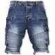 Männer kurze Hosen - Slim Fit Biker Denim Pocket Jeans - Blau