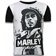 Bob Marley Black And White - Digital Strass T-shirt - Schwarz