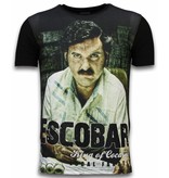 Local Fanatic Escobar King Of Cocaine - Digital Strass T-shirt - Schwarz