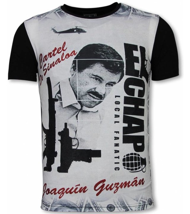 Local Fanatic El Chapo - Digital Strass T-shirt - Schwarz