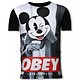 Obey Mouse  - Digital Strass T-shirt - Schwarz