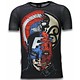 Captain - Digital Strass T-shirt - Schwarz