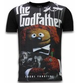 Local Fanatic The Godfather Dog - Digital Strass T-shirt - Schwarz