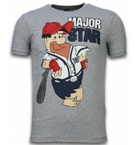 Mascherano Fred Stone Cartoon - The Flintstones T-shirt - Grau Mascherano Fred Stone Cartoon - The Flintstones T-shirt - Grau