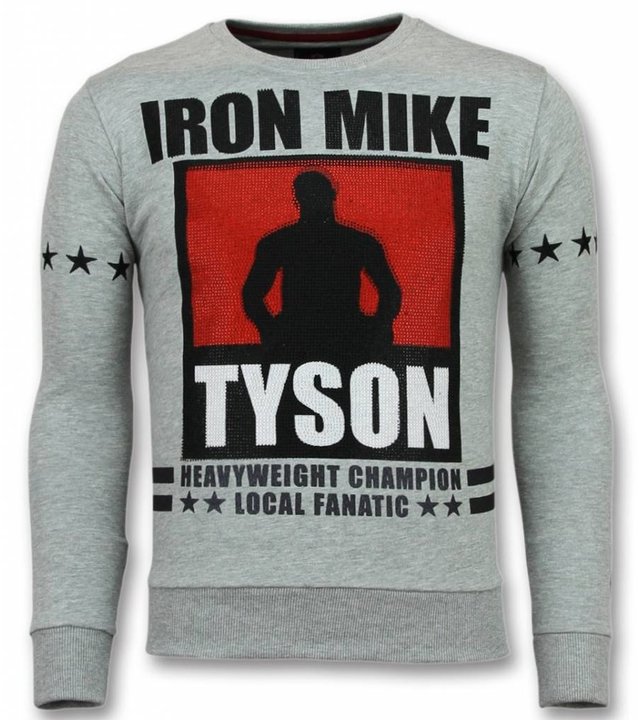 Local Fanatic Mike Tyson Pullover - Iron Mike Sweater Männer - Herren Sweatshirt - Grau