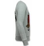 Local Fanatic MFCKR Pullover - Cartoon Herren Pullover - Sweater Herren Sale - Grau