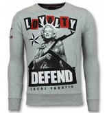 Local Fanatic Marilyn Pullover - Monroe Pullover Herren - Sweater Herren - Grau