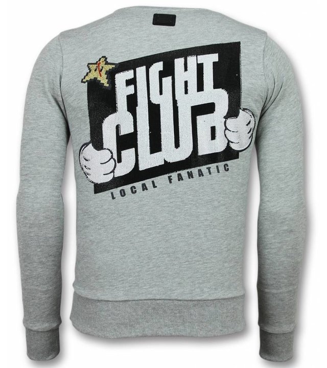 Local Fanatic Mario Pullover - Fight Club Pullover Herren - Grau