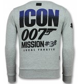 Local Fanatic 007 Pullover - James Bond Pullover Männer - Grau