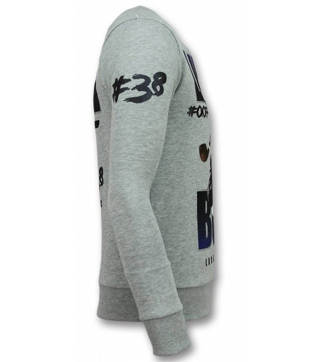 Local Fanatic 007 Pullover - James Bond Pullover Männer - Grau