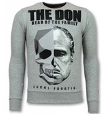 Local Fanatic Padrino Pullover - Godfather Pullover Männer - The Don - Grau
