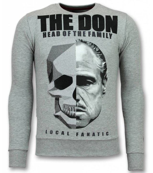 Local Fanatic Padrino Pullover - Godfather Pullover Männer - The Don - Grau