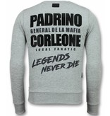 Local Fanatic Padrino Pullover - Godfather Pullover Männer - The Don - Grau