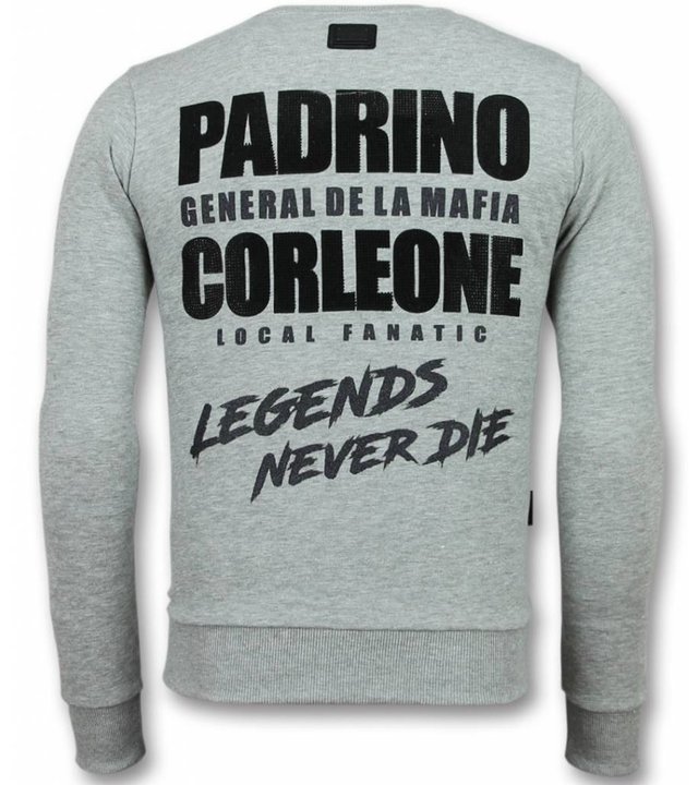 Local Fanatic Padrino Pullover - Godfather Pullover Männer - The Don - Grau