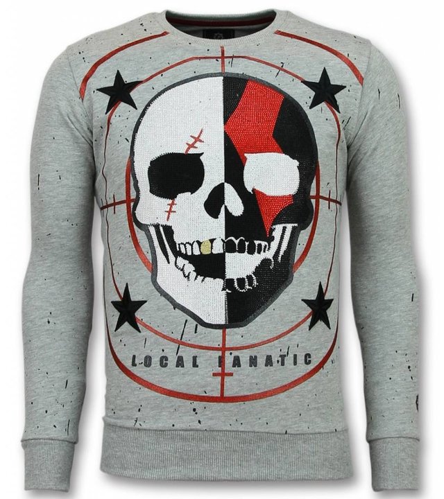 Local Fanatic Skull Pullover - God of War Pullover Herren - Grau