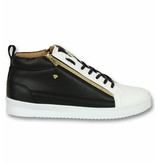 Cash Money Herren Schuhe - Herren Sneaker Bee Black White Gold - CMS 98 - Schwarz / Weiß