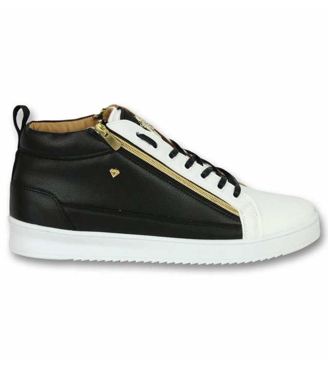 Cash Money Herren Schuhe - Herren Sneaker Bee Black White Gold - CMS 98 - Schwarz / Weiß