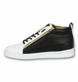 Cash Money Herren Schuhe - Herren Sneaker Bee Black White Gold - CMS 98 - Schwarz / Weiß