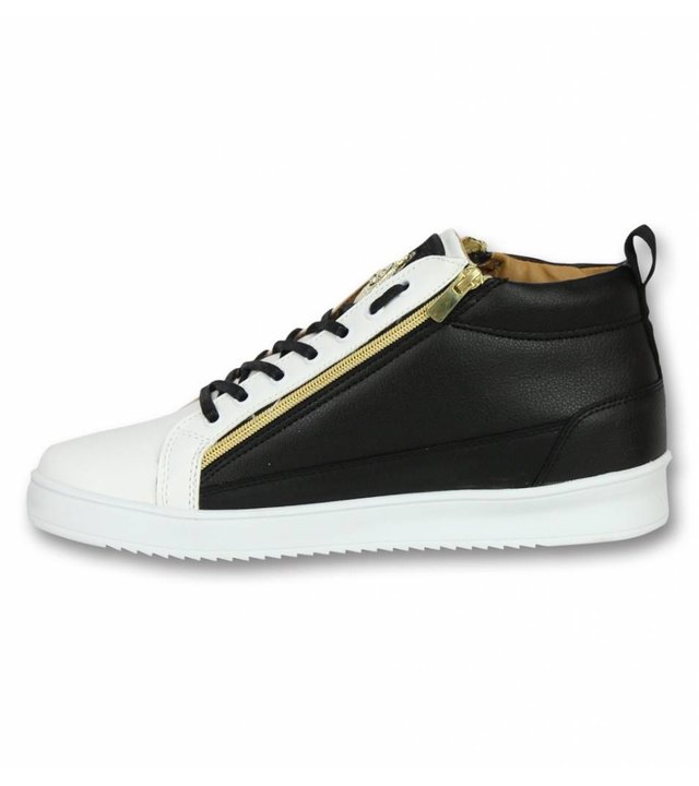 Cash Money Herren Schuhe - Herren Sneaker Bee Black White Gold - CMS 98 - Schwarz / Weiß