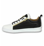 Cash Money Herrenschuhe - Herren Sneaker Bee Black White Gold - CMS 97 - Weiß / Schwarz