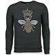 Rhinestone Herren Sweater - Master Bee Pullover mit Druck - Schwarz