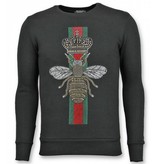 UNIMAN Rhinestone Sweatshirt Männer - Royal Color Sweater Herren - Schwarz