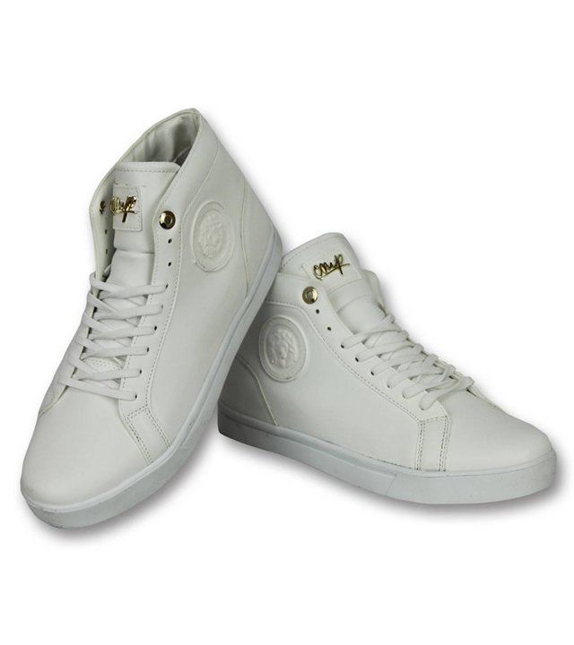 Cash Money Herren Schuhe - Herren Sneaker Lion White Gold - CMS86 - Weiß