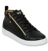 Cash Money Herren Schuhe - Herren Sneaker Croc Black Gold - CMS98 - Schwarz