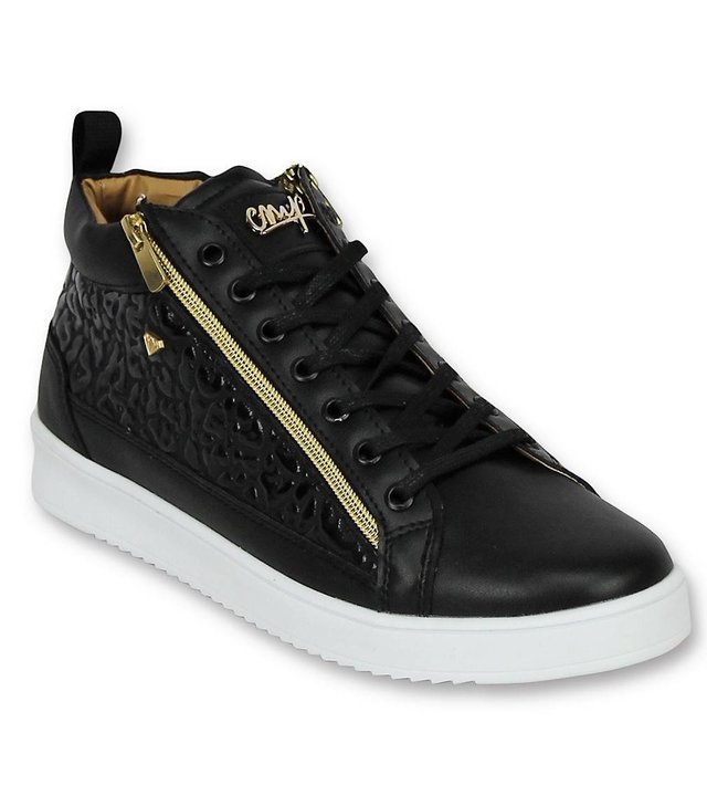 Cash Money Herren Schuhe - Herren Sneaker Croc Black Gold - CMS98 - Schwarz