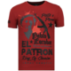 El Patron Pablo - Strass T-shirt - Bordeaux